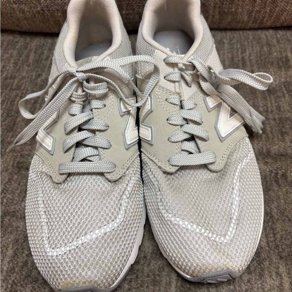 New Balance Beige and Light Gray Comfort Insert Sneakers